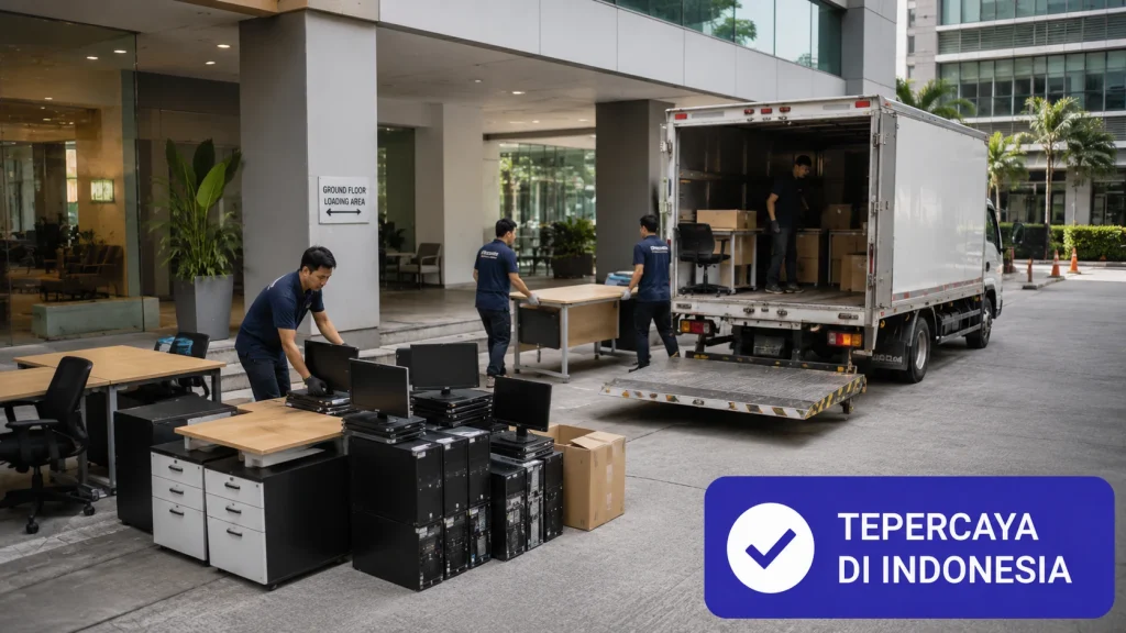 menjual komputer dan meja kerja bekas saat pindah kantor